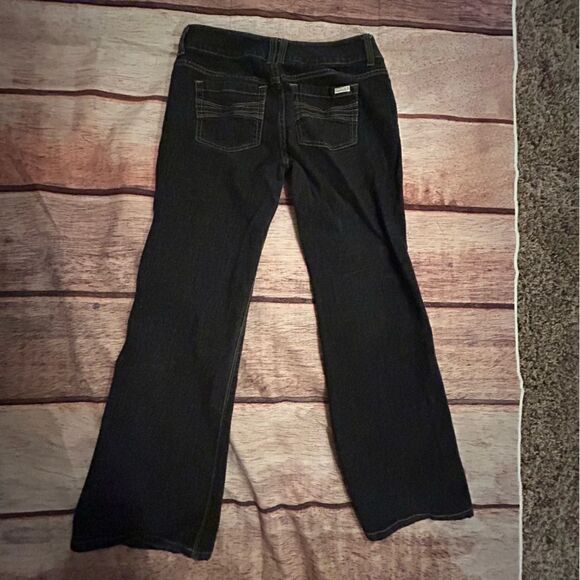 White House Black Market Dark Wash Bootcut trouser Pant size 0 short - Picture 4 of 4